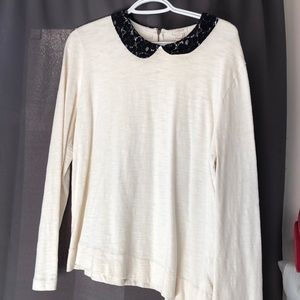 Cute sweater with lace collar!